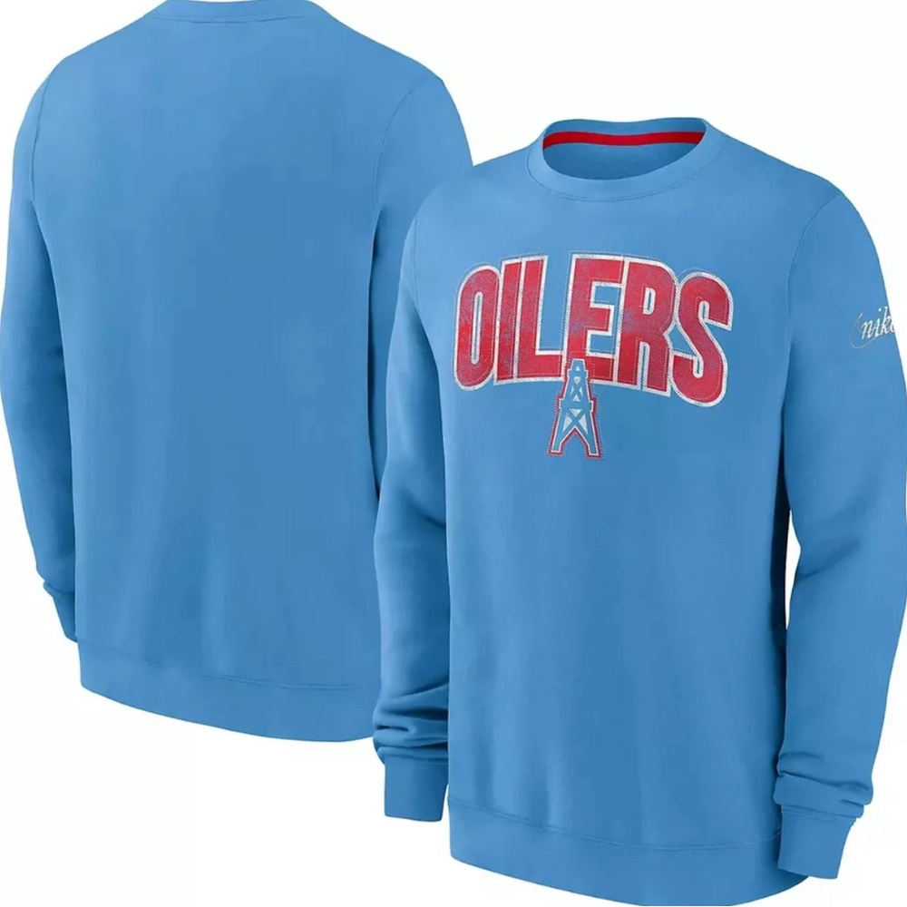 Nike Houston Oilers Rewind Club Graphic l/s Sweatshirt Mens Sizes
